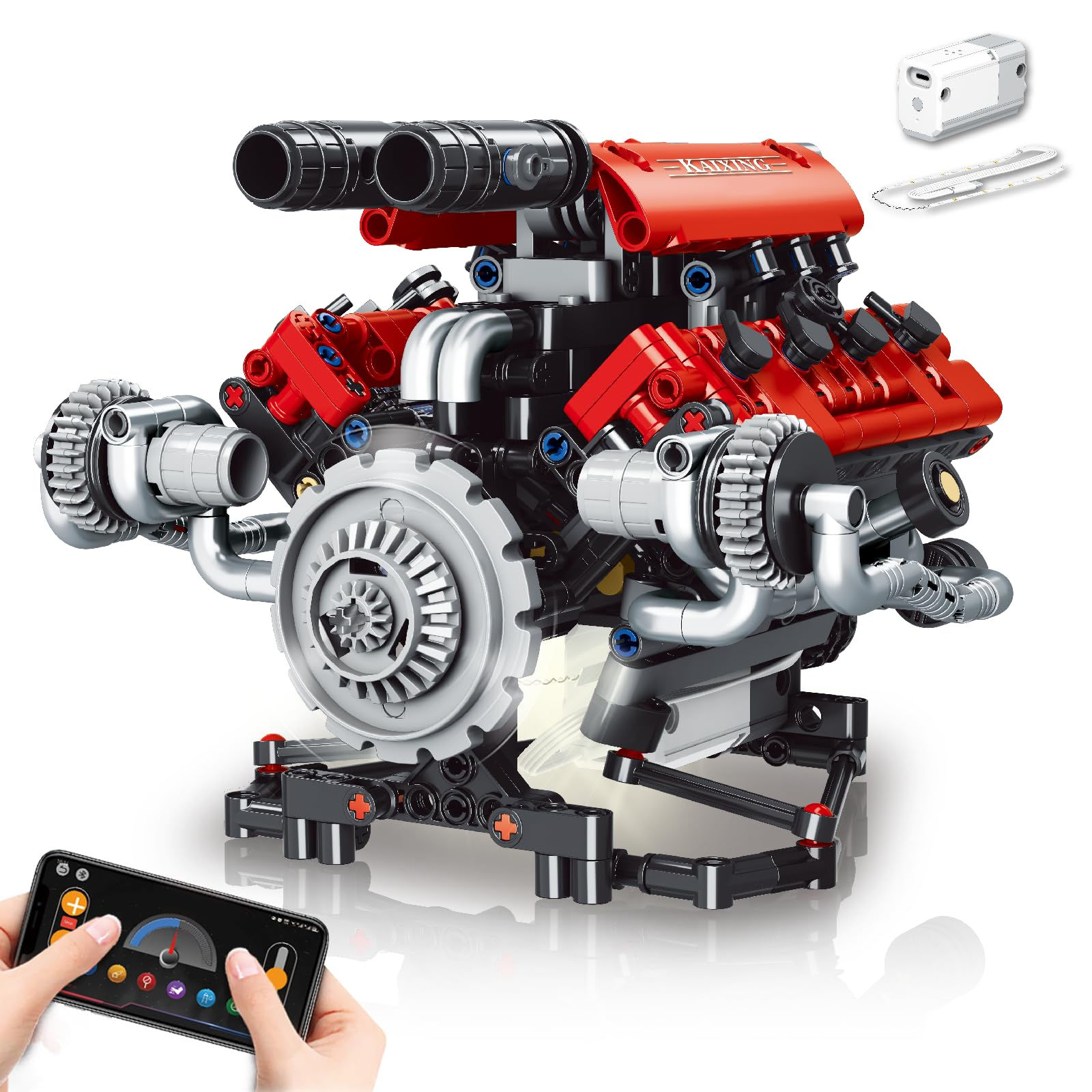 OWNONE 1 V8 Engine Model Kit That Work - 8-Cylinder Visible - Image 1