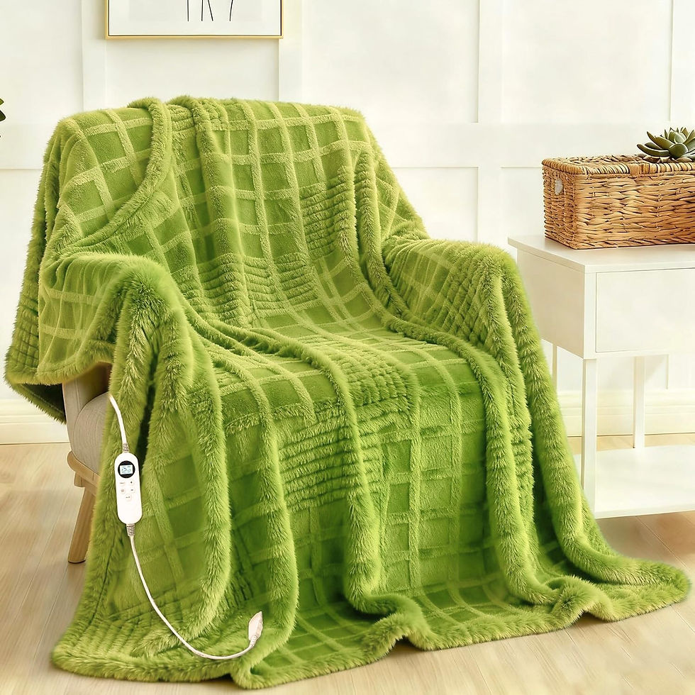 Eastsora Heated Blanket Electric Throw, Waffle Heating Blank - Image 1