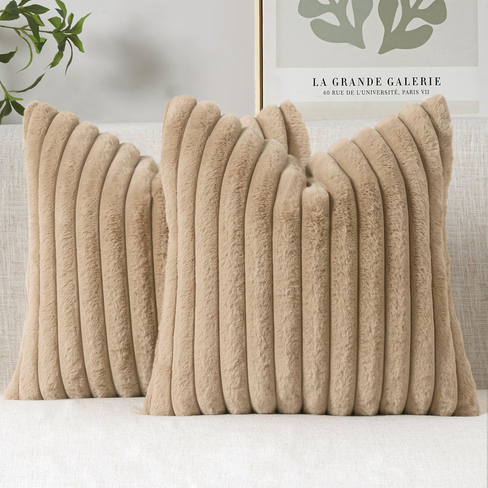 MIULEE Faux Fur Decorative Throw Pillow Covers 20x20 Inch Se - Image 1