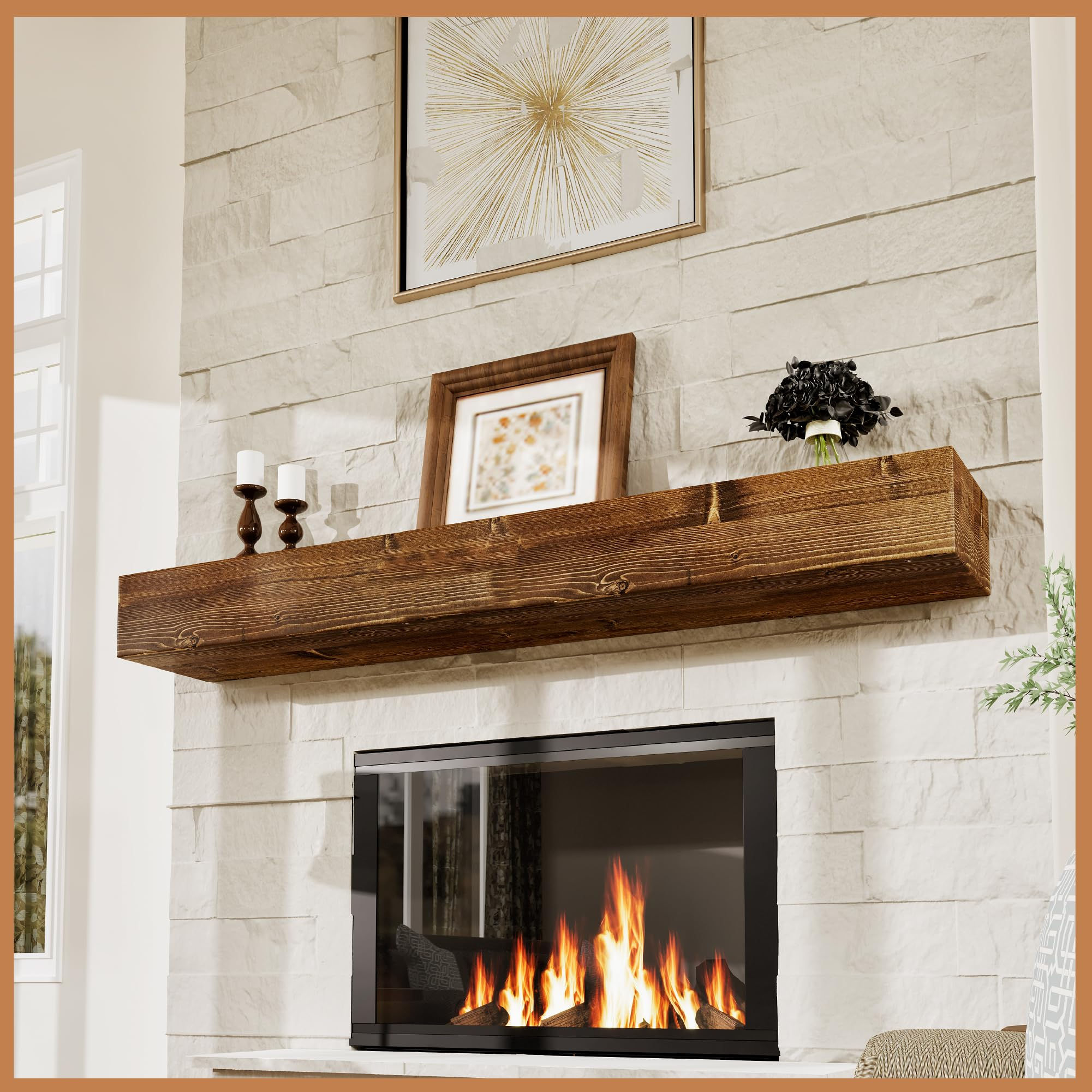 Avana Fireplace Mantel - Wall-Mounted Mantles for Over Firep - Image 1