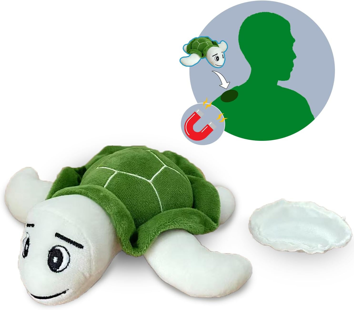 Winltendty Magnetic Shoulder Turtle Plush Toy - 6.5 Inch Stuffed Animal, Soft Cu