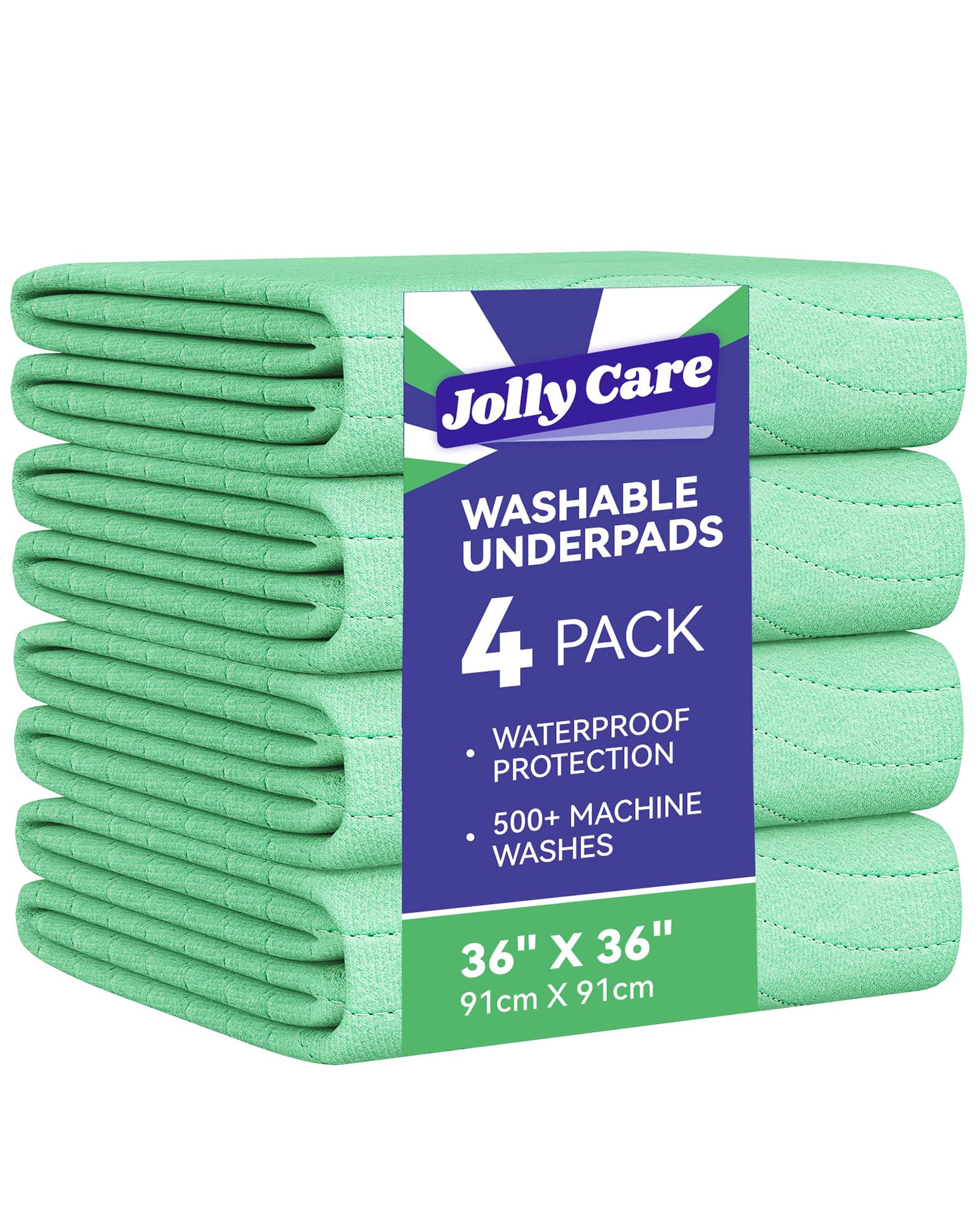Washable Waterproof Underpads, 4 Pack 36"x36" Heavy Absorbency Bed Pads