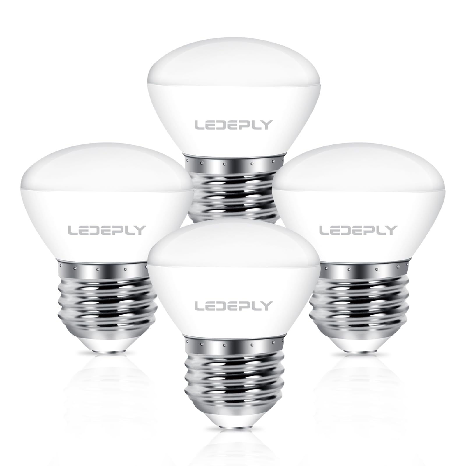 LEDEPLY R14 LED Bulb, 4W=40W, Dimmable, Medium E26 Base, Mini LED Reflector Floo