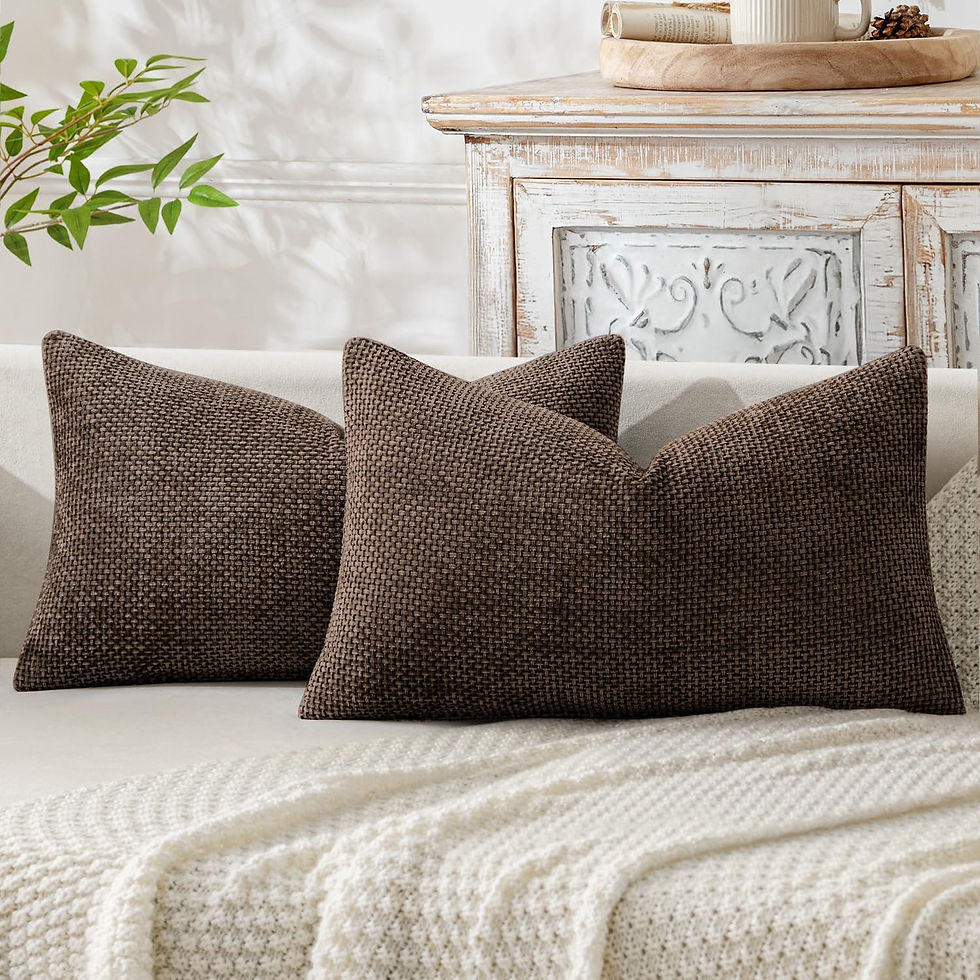 MIULEE Pack of 2 Lumbar Couch Throw Pillow Covers 20x12 Inch - Image 1