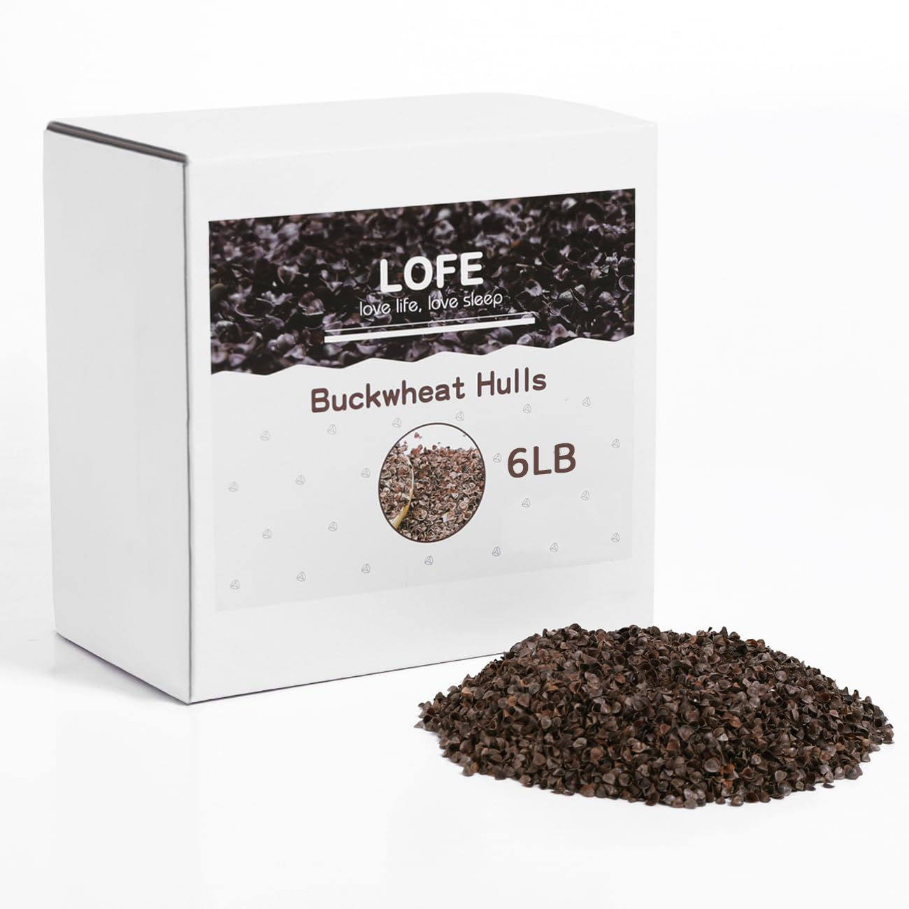 LOFE Common Buckwheat Hulls 6 LBS, Buckwheat Pillow Fillings, 100 Percent Organi