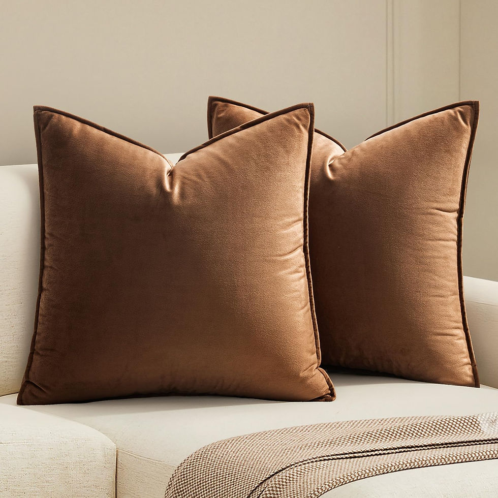 MIULEE Pack of 2 Brown Decorative Velvet Throw Pillow Cover  - Image 1