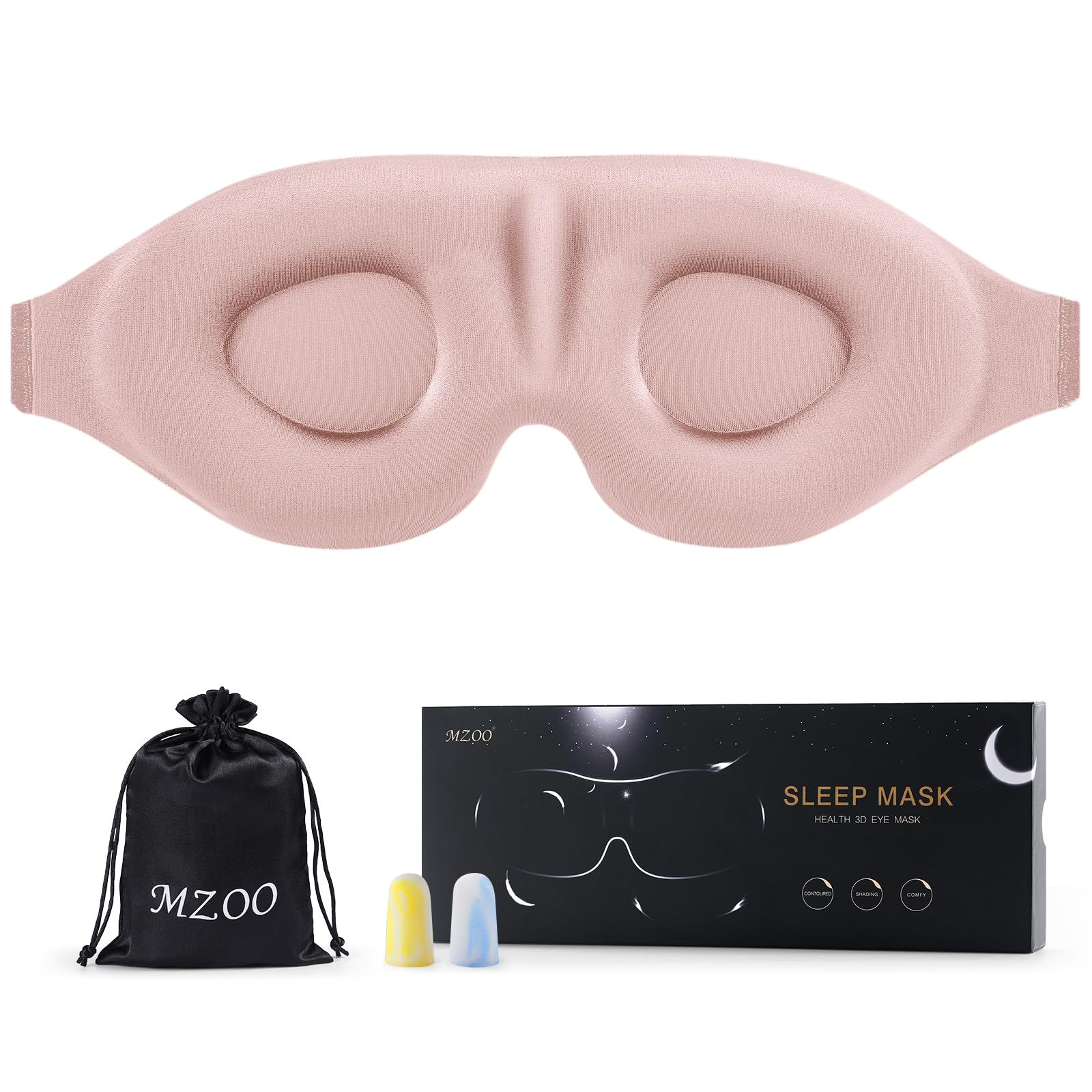 MZOO Luxury Sleep Eye Mask for Side Sleeper Men Women, Zero - Image 1