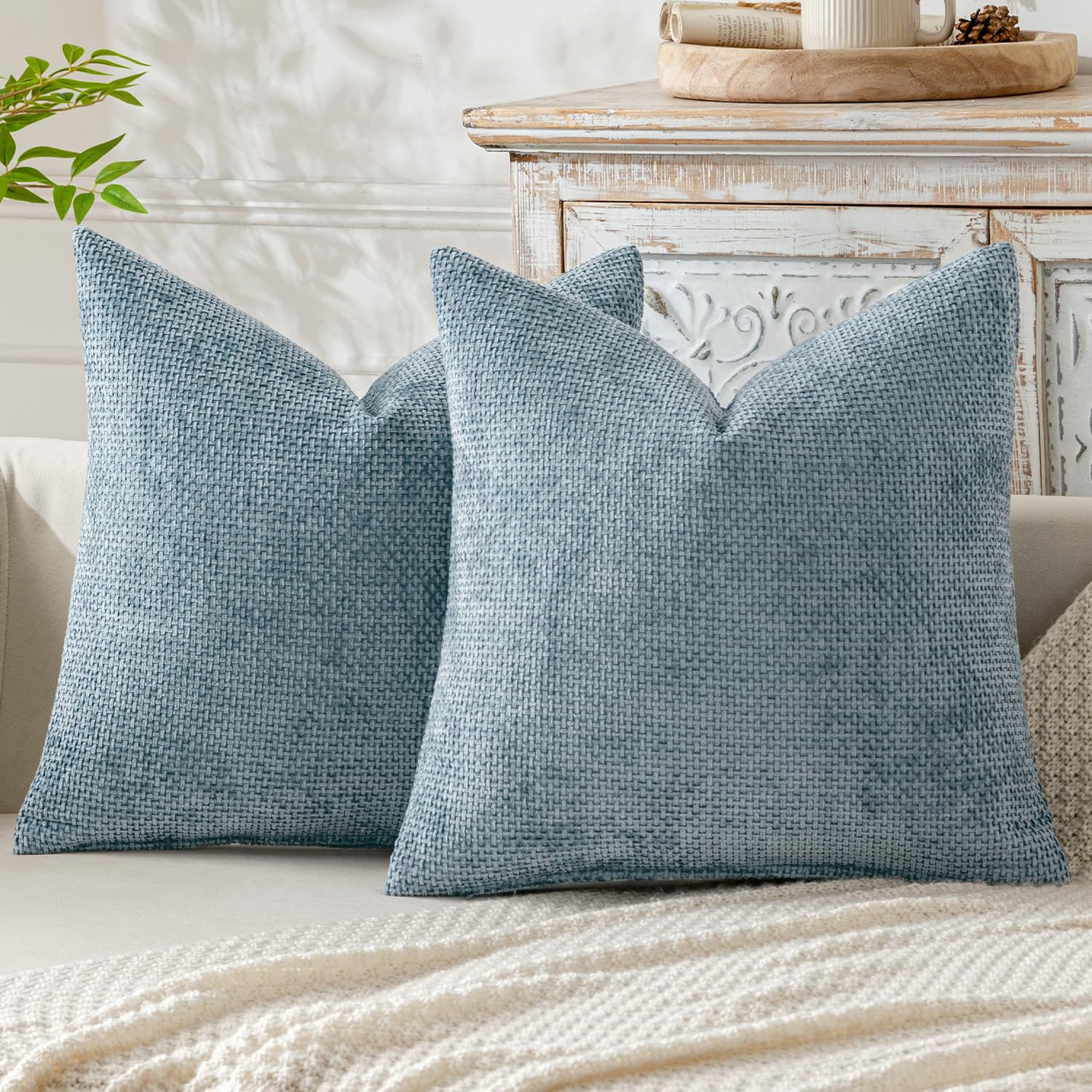 MIULEE Pack of 2 Couch Throw Pillow Covers 18x18 Inch Coasta - Image 1