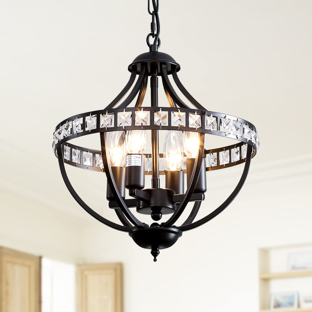 Lanpesting Crystal Chandelier Light Fixtures, 4-Lights Farmh - Image 1