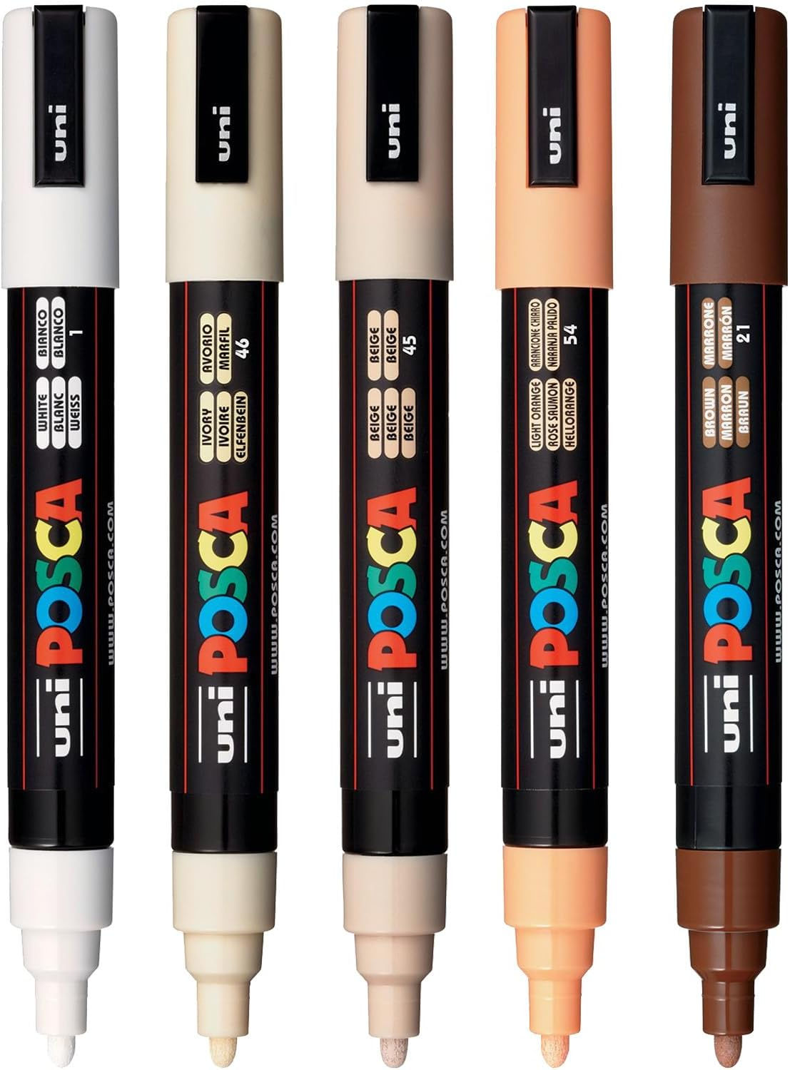 Posca Paint Markers Set of 4 Warm Neutral Tones; 3M Fine Markers with Reversible