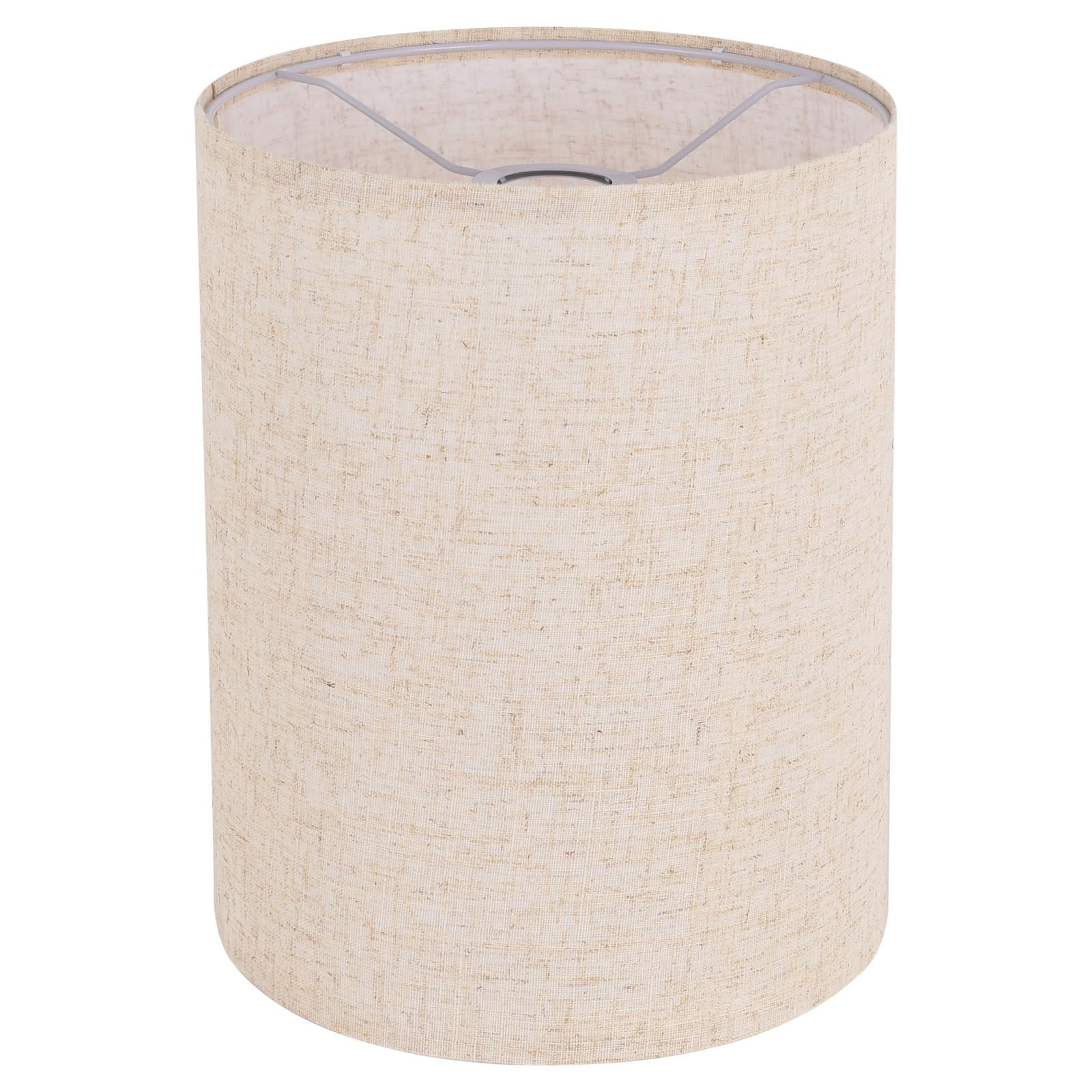 Beige Linen Tall Drum Lampshade, 10" Top x 10" Bottom x 13" High Lamp Shade, Lam