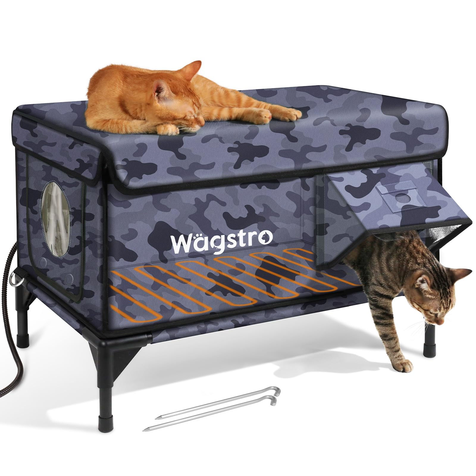 Heated Cat House for Outside, Insulated Weatherproof Heated Outdoor Cat House - Product View