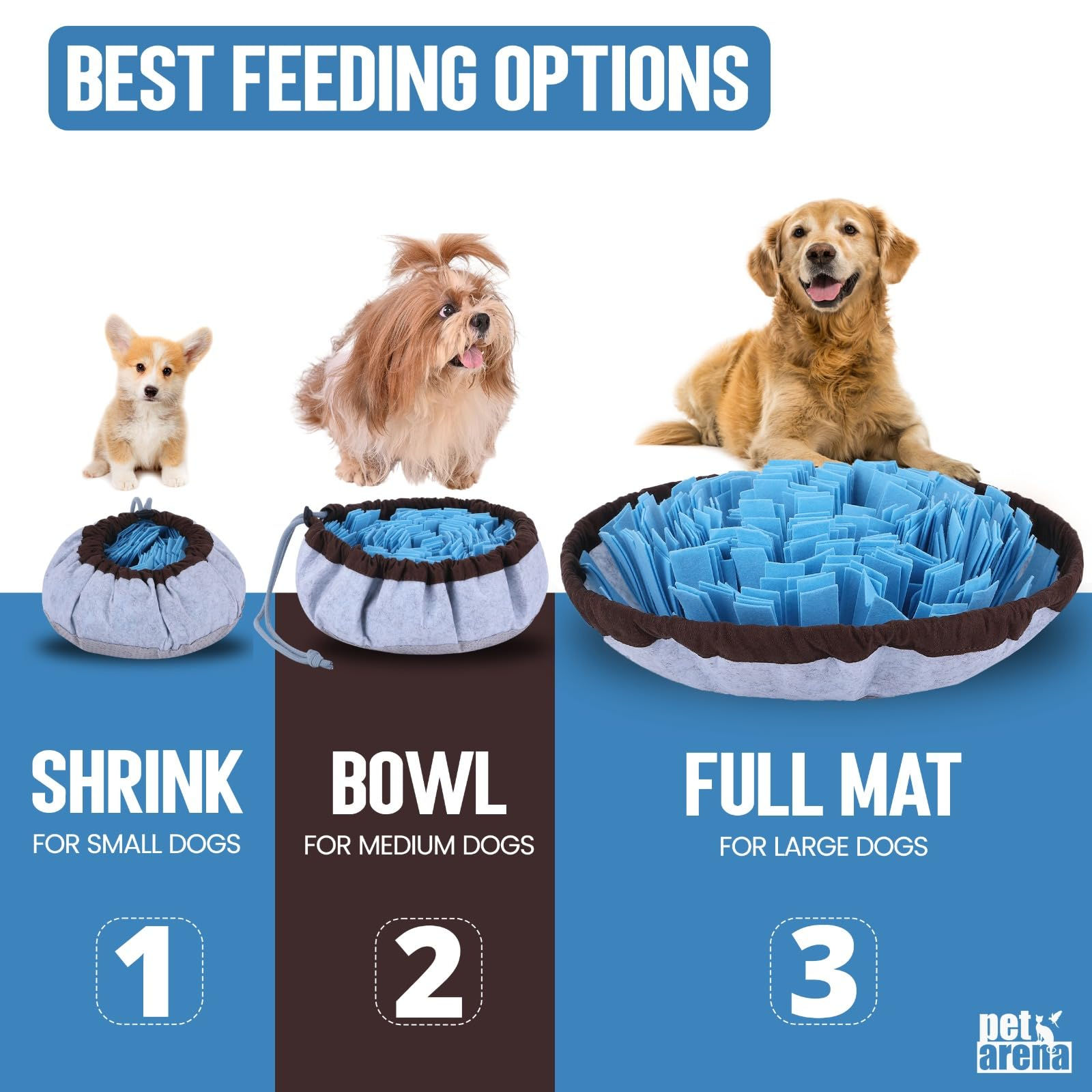 PET ARENA Snuffle Mat for Dogs - Adjustable Interactive Puzzle Toy for Large & S