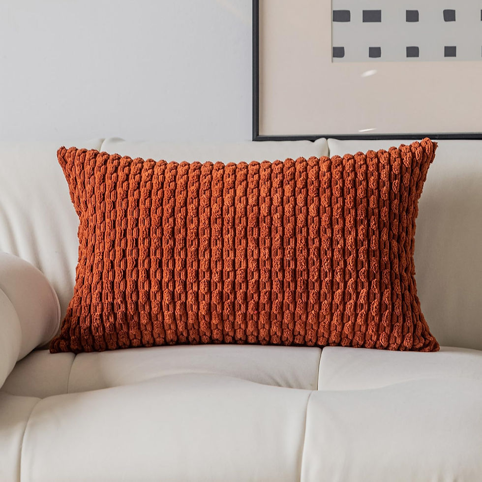 Kevin Textile Fall 12x20 Inch Pillow Cover, Boho Decorative Soft Striped Corduro