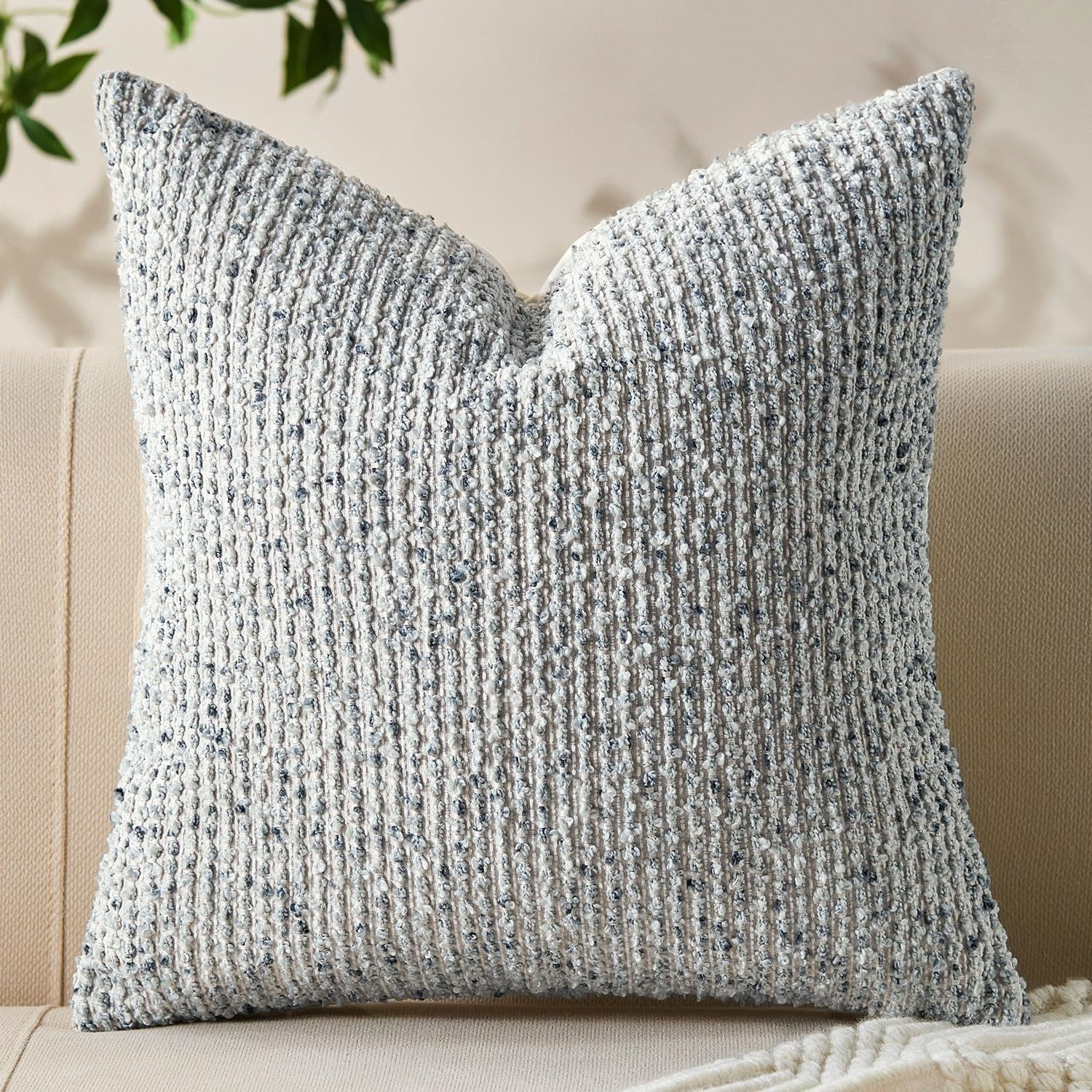 Allorry Decorative Couch Throw Pillow Covers 24x24 Blue Stri - Image 1