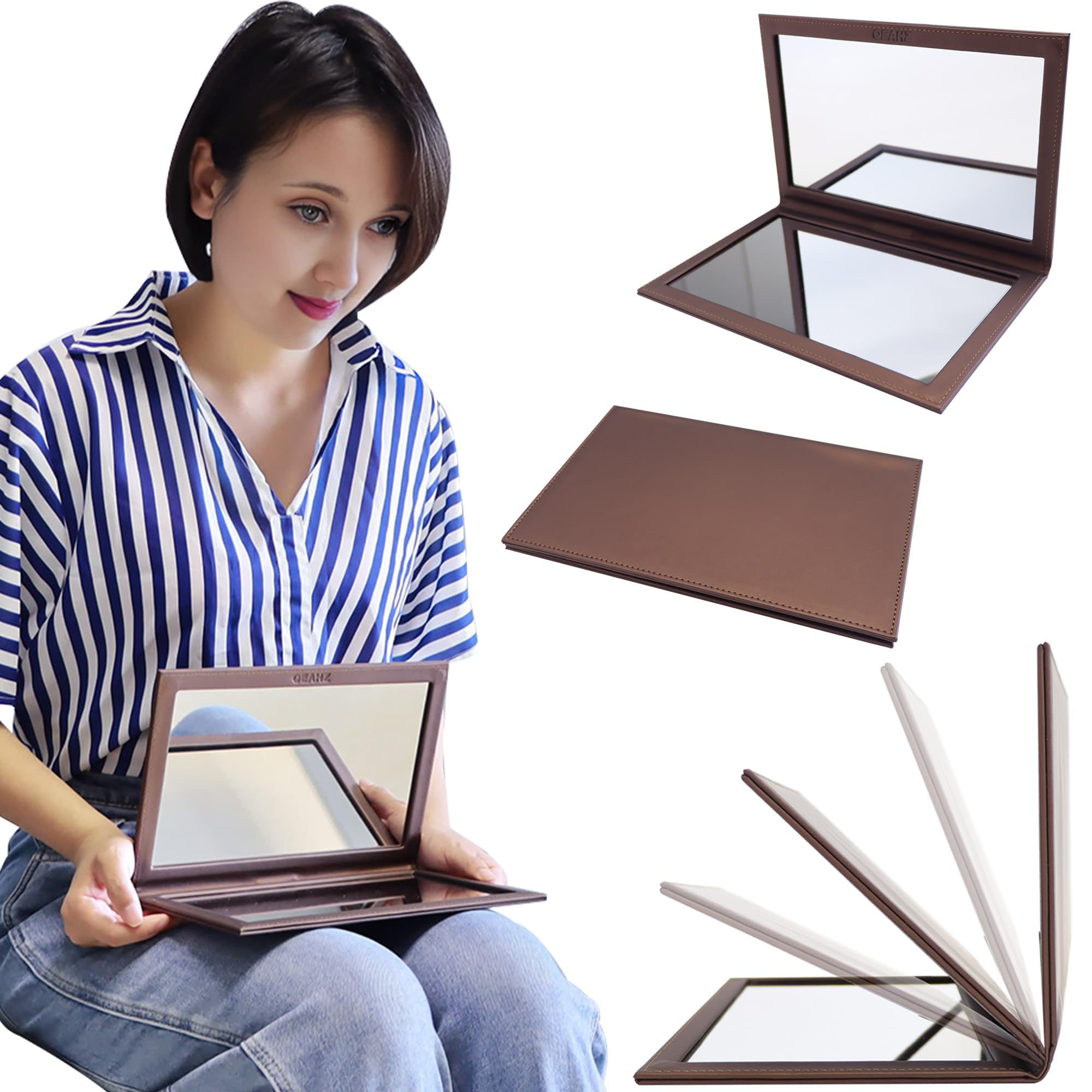 QEAHZ Adjustable Vitrectomy Mirror - Large Size, Brown, Face - Image 1