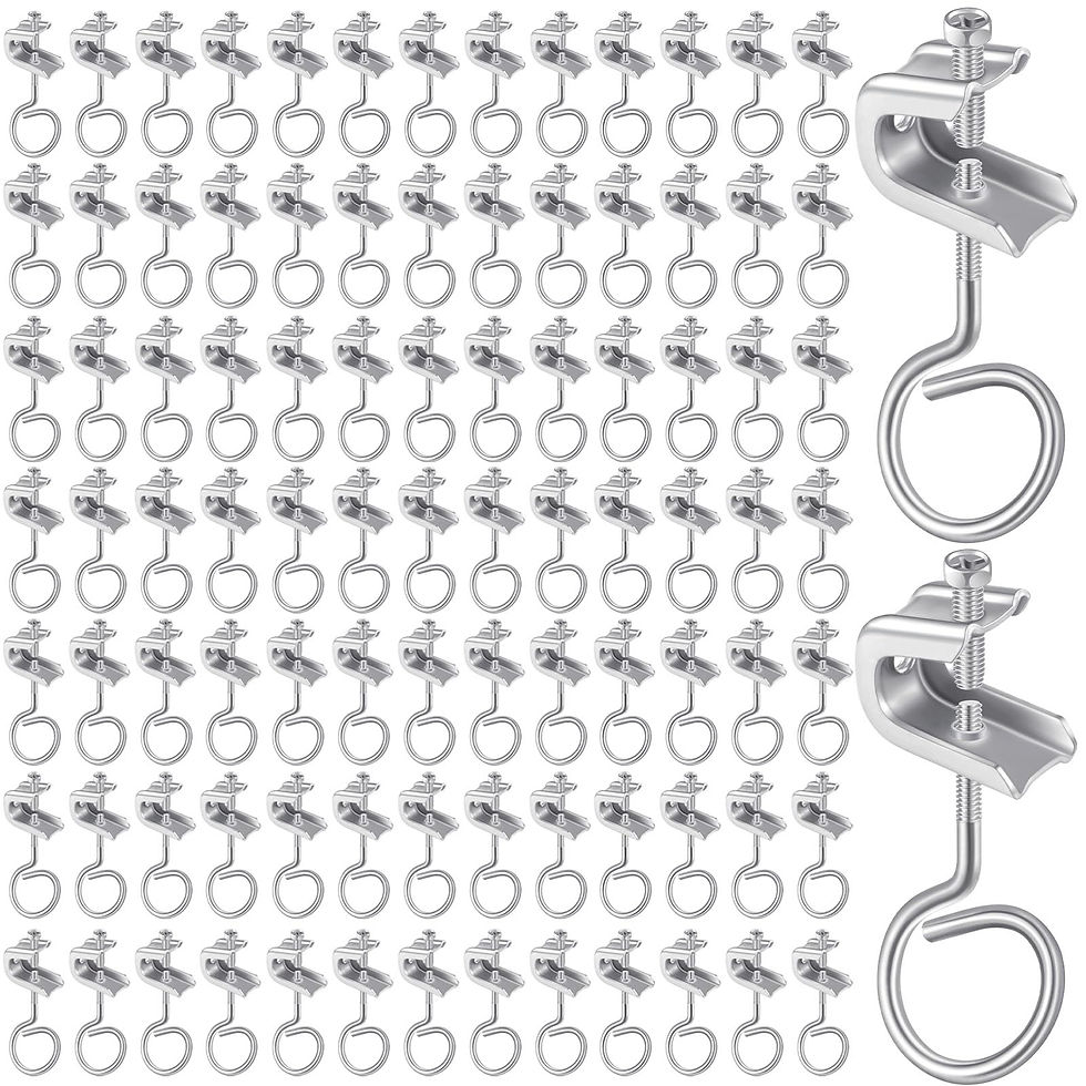 Hicarer 50 Set 1/4" x 20 Beam Clamp Steel Small C Clamps wit - Image 1