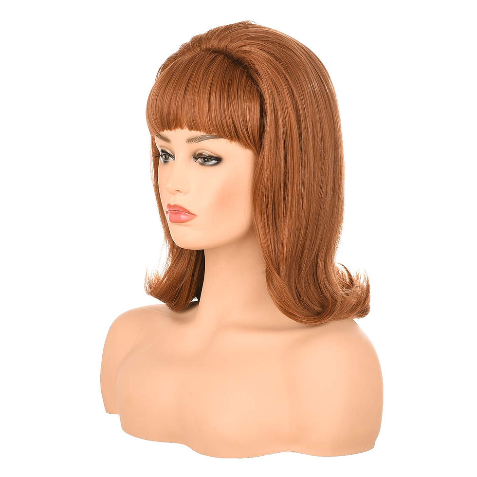 morvally Light Brown Women Retro Beehive Synthetic Hair Wigs - Image 1