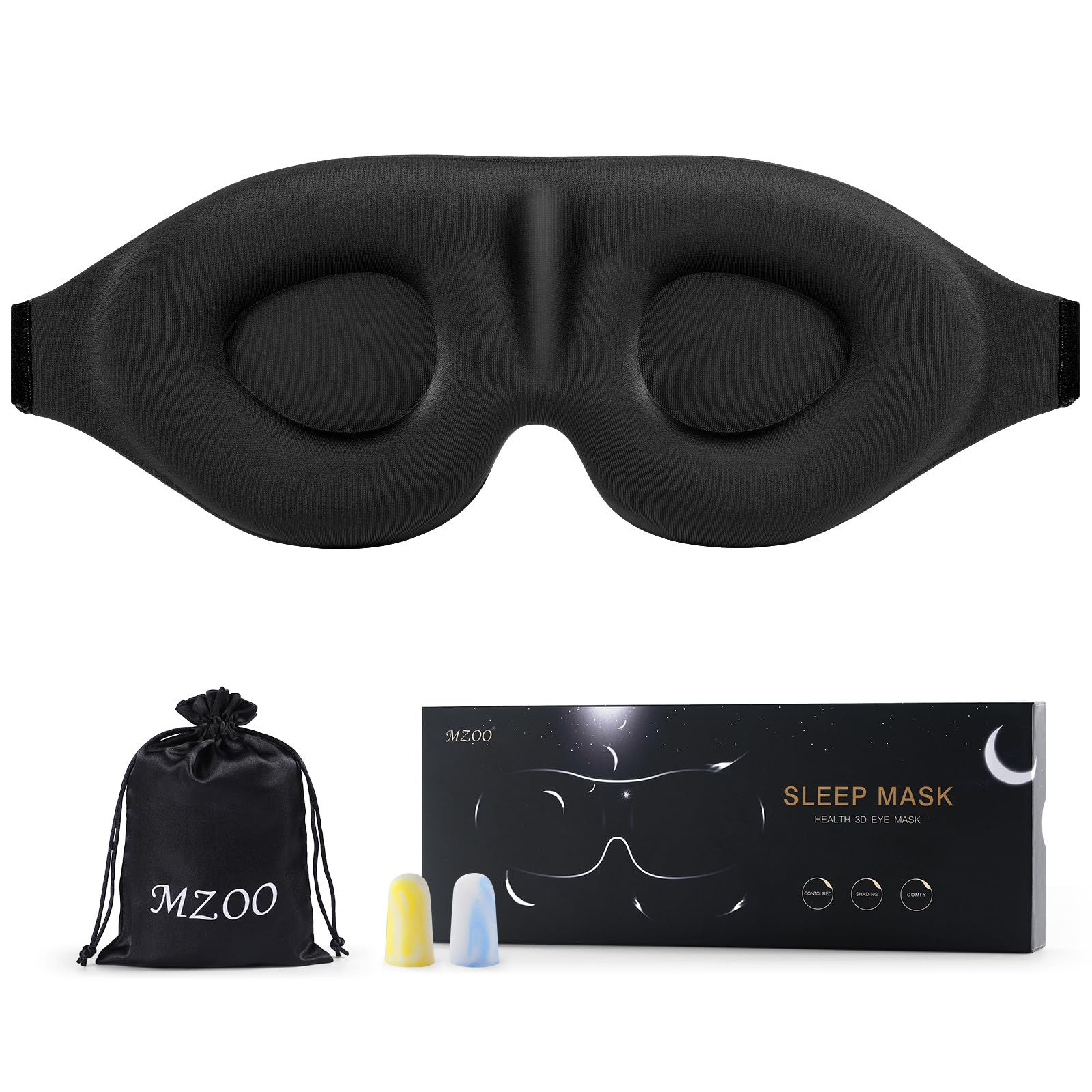 MZOO Luxury Sleep Eye Mask for Side Sleeper Men Women, Zero  - Image 1