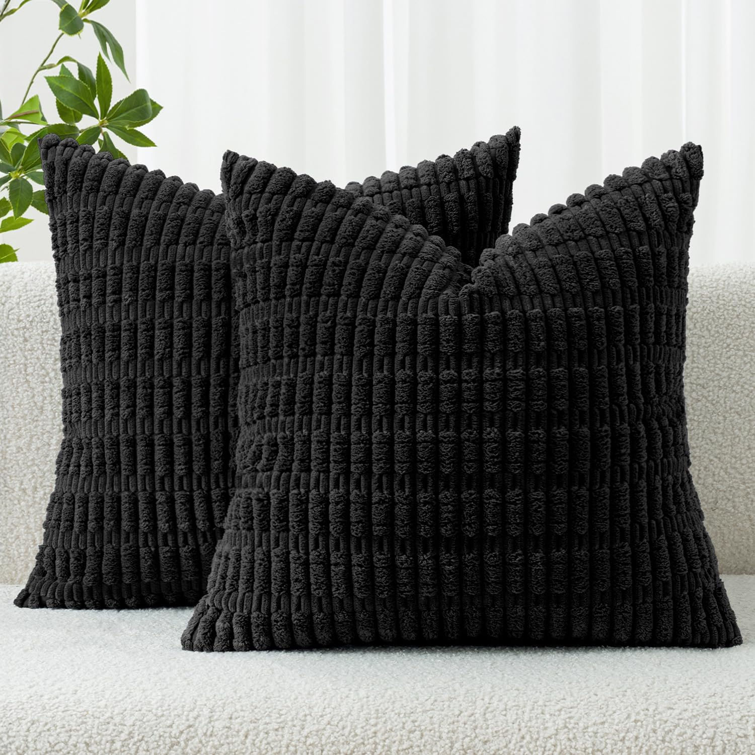 MIULEE Pack of 2 Corduroy Decorative Throw Pillow Covers 20x - Image 1