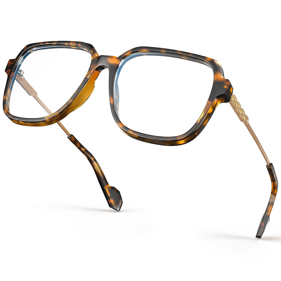 VISOONE Oversized Blue Light Blocking Glasses with Chic Square TR90 Frame and Me