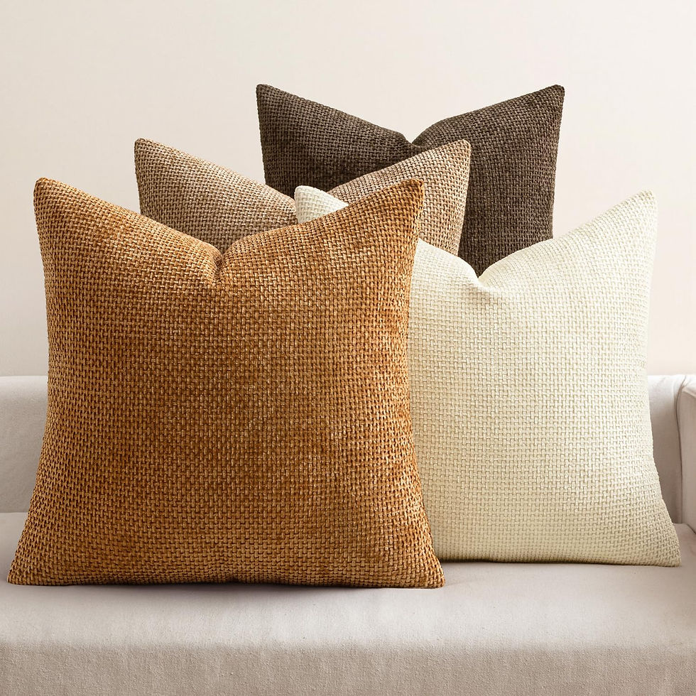 MIULEE Pack of 4 Brown Couch Throw Pillow Covers 18x18 Inch  - Image 1