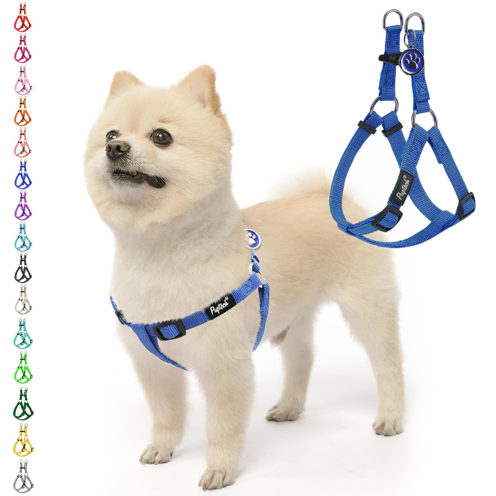 PUPTECK No Pull Dog Harness Soft Adjustable Basic Nylon Step in Puppy Vest Outdo
