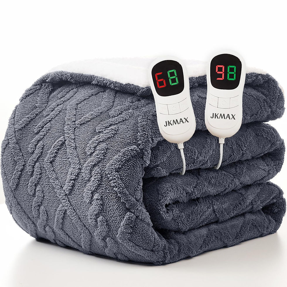 JKMAX Heated Electric Blanket Queen Size 84x90 with 10 Heating Levels and 5 Time