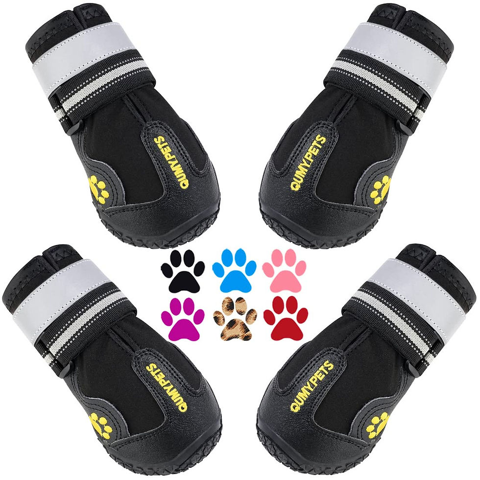 QUMY Dog Shoes for Large Dogs, Medium Dog Boots & Paw Protectors for Winter Snow