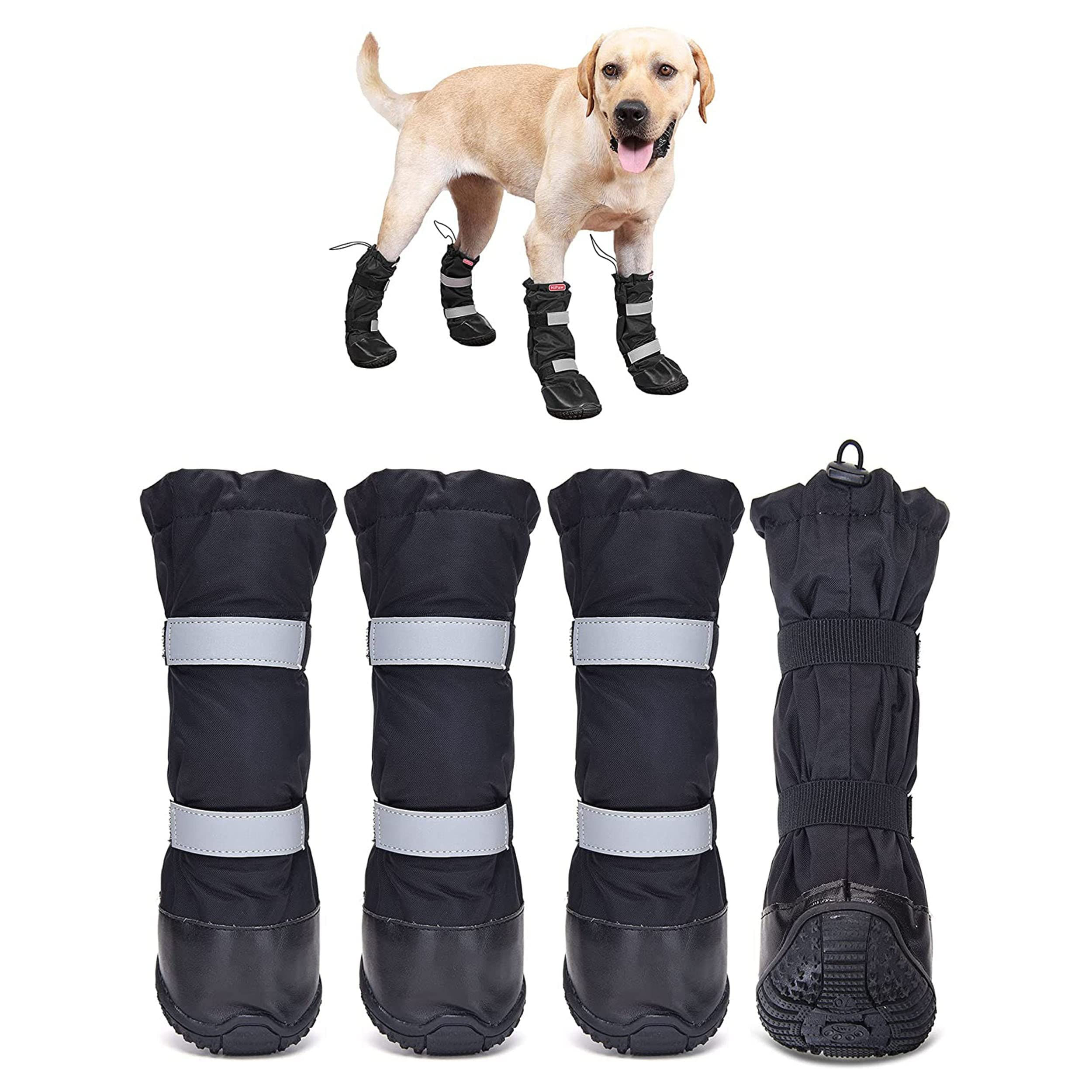 Hipaw Waterproof Medium Dog Breed Boots for Snow Rain,Non-Slip Dog Shoes XXL