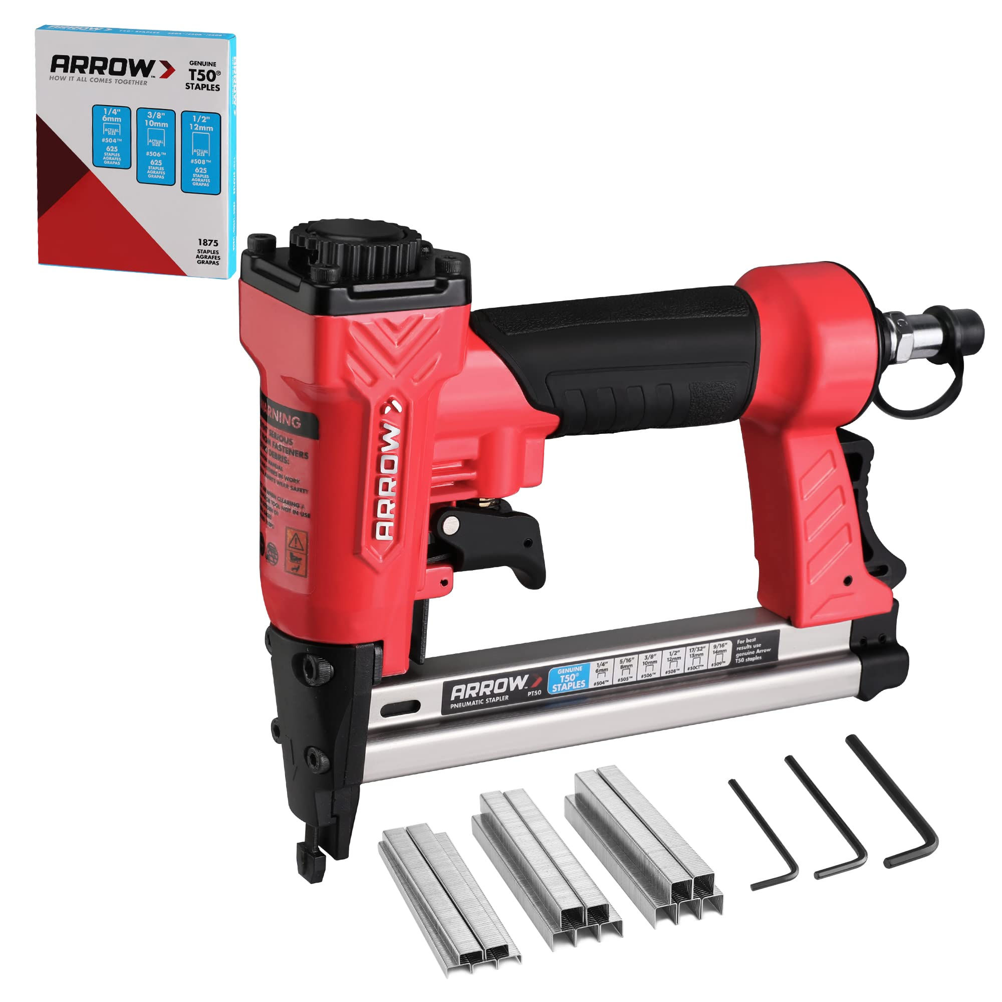 Arrow Pneumatic Staple Gun, Oil-Free Upholstery Stapler with - Image 1
