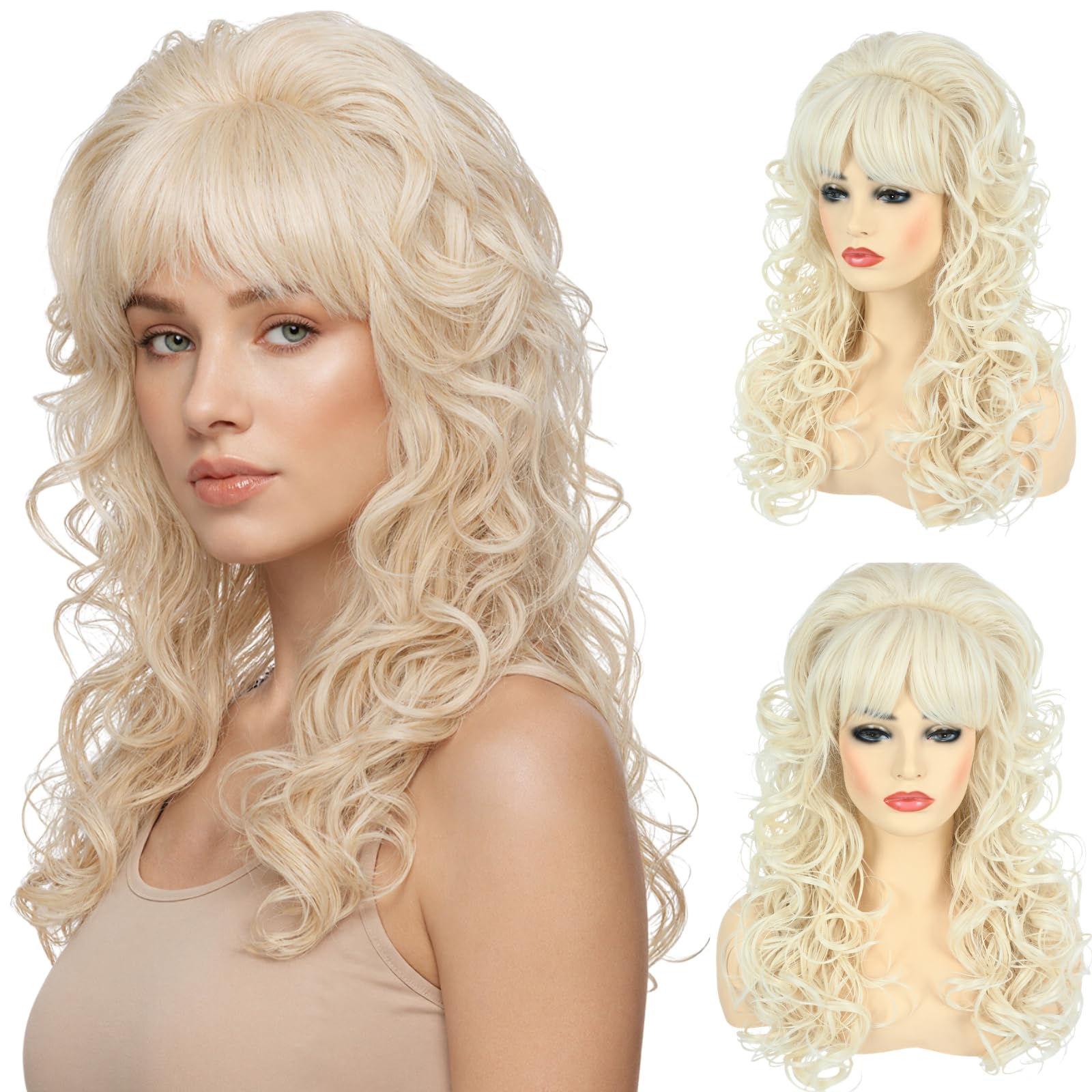80s Long Blonde Bouffant Disco Wig