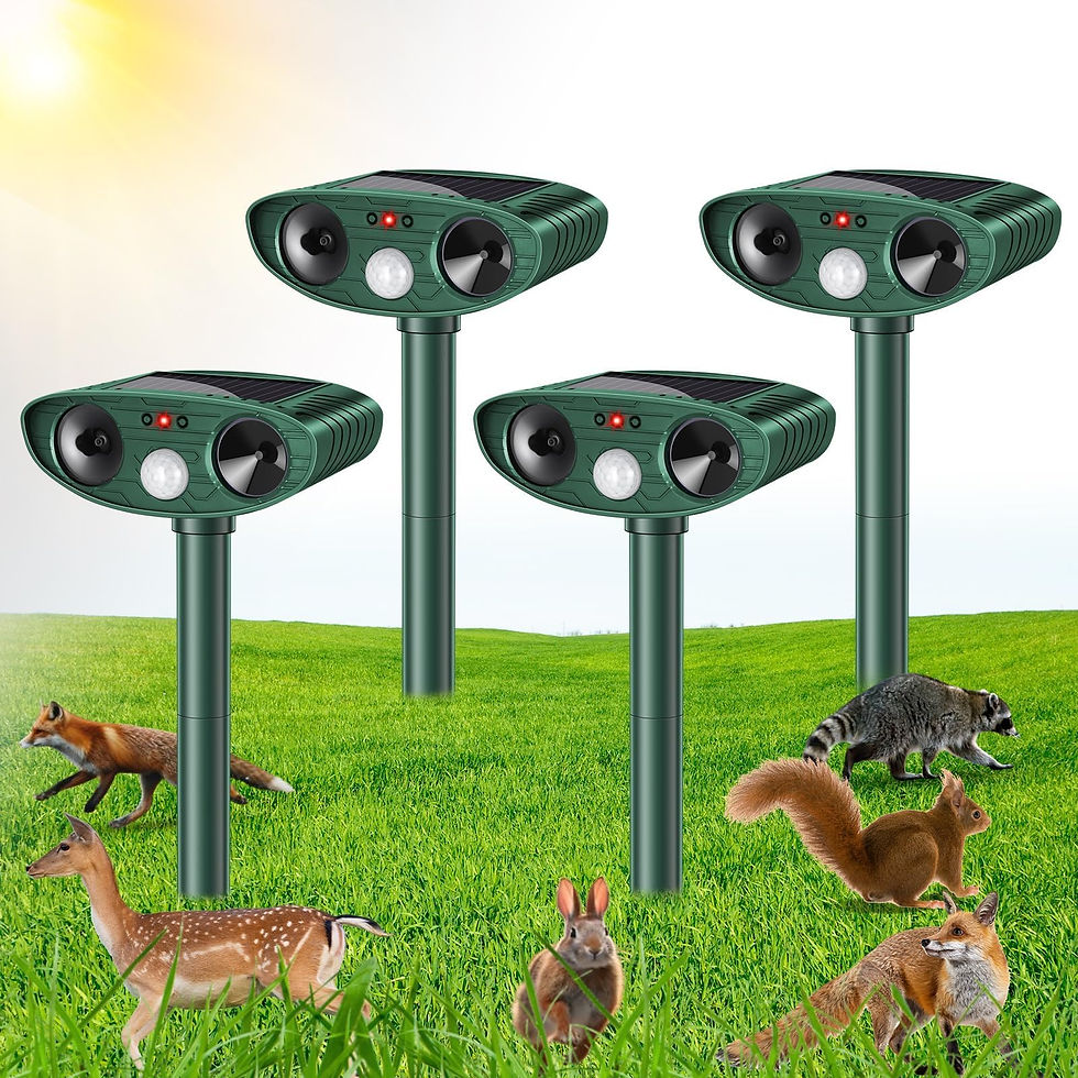 Gebatule 4 Pack Solar Ultrasonic Animal Repellent Outdoor De - Image 1