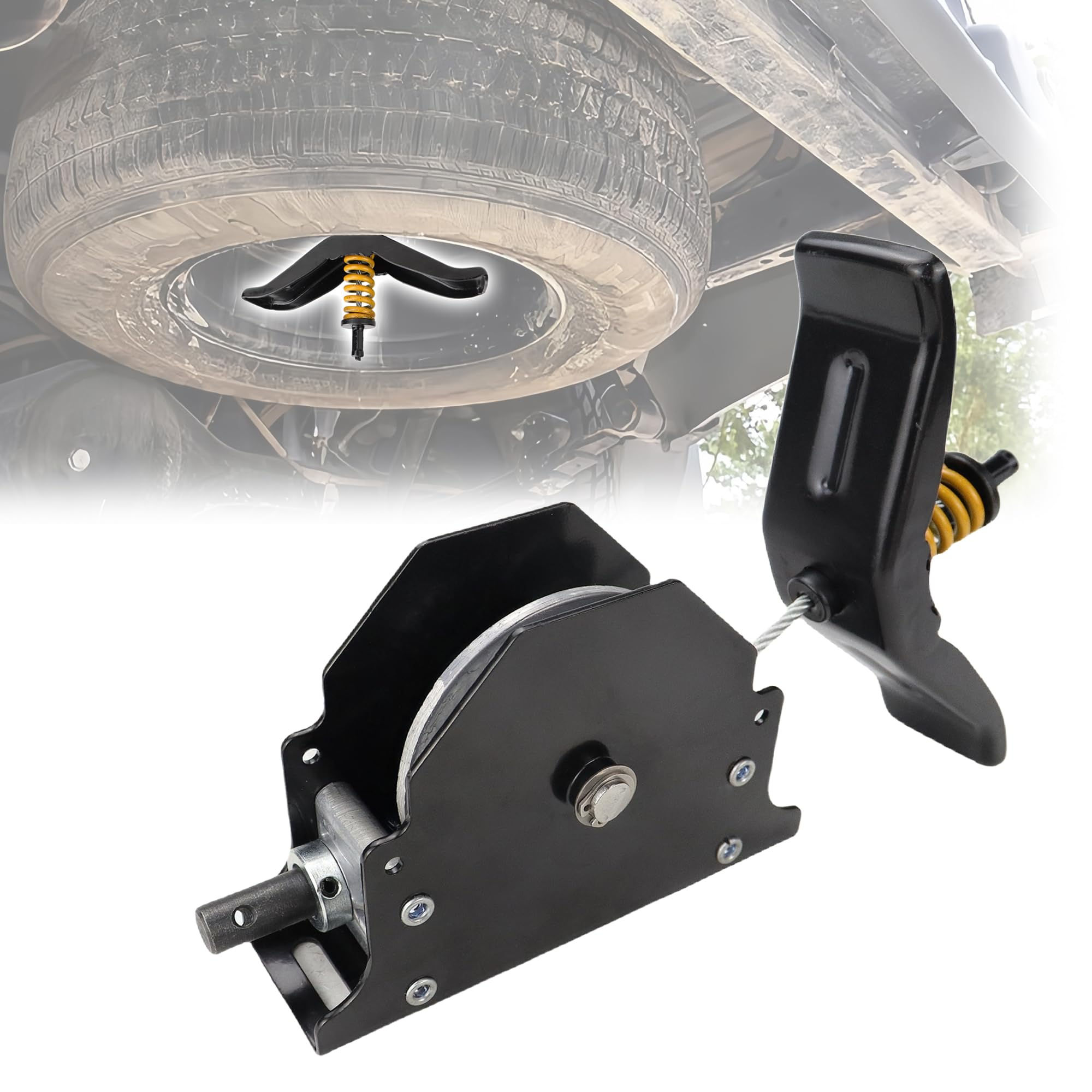 Trailer Winch Spare Tire Mount Hoist Adjustable Spare Tire H - Image 1