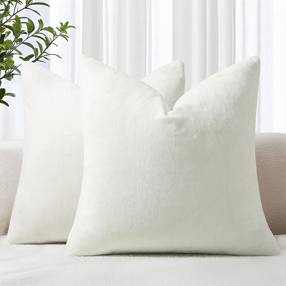 decorUhome Chenille Cream White Spring Throw Pillow Covers 2 - Image 1