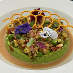 Guacamole de petits pois et Tartare de légumes au citron vert