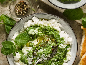 🌱 Pesto de petits pois & ricotta