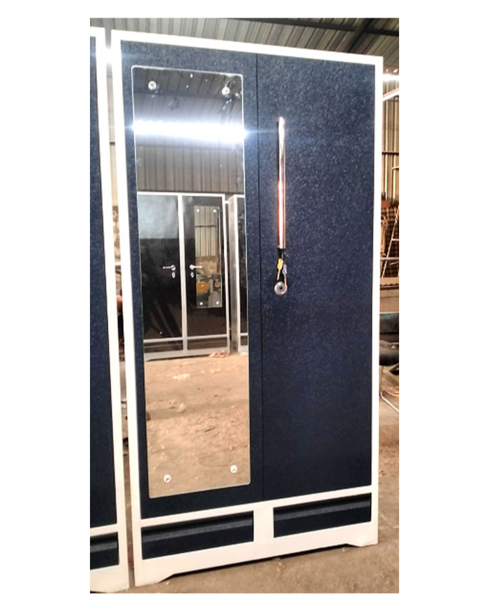 Kangiten Milano Glass Door Steel Wardrobe with Italian Lock – 39 Inch