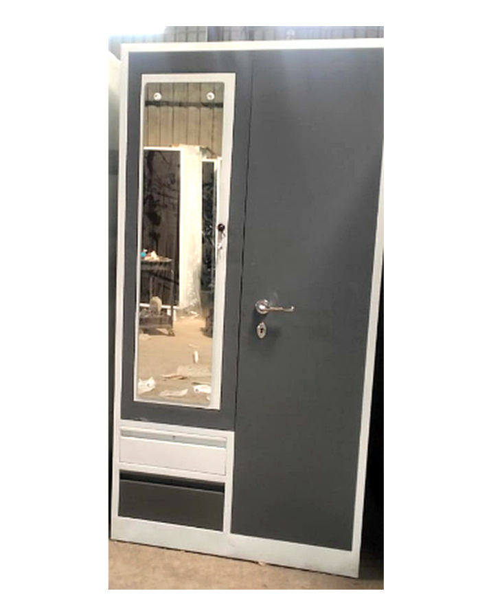 Kangiten Verona Double Door Steel Wardrobe with 2 Drawer – 42 Inch