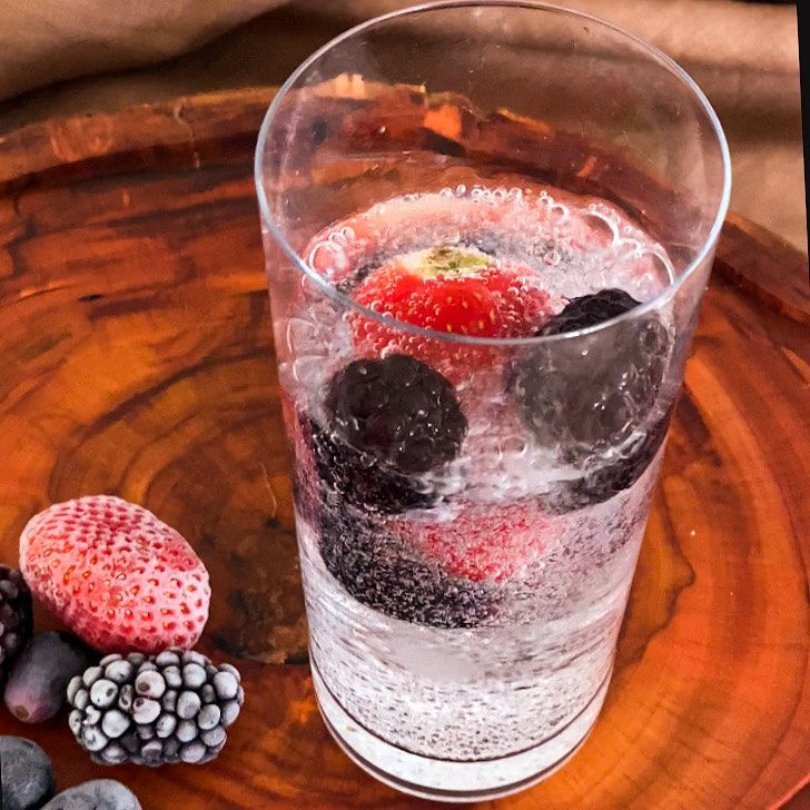 Gelo de frutas vermelhas