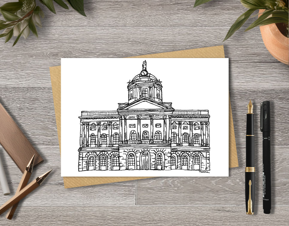 Thumbnail: Liverpool Town hall A6 card, A5 Print, A4 print, iconic architectural landmark