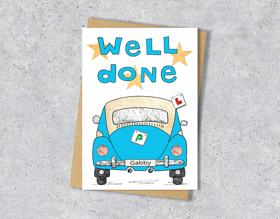 Thumbnail: Personalised Driving test greeting card Good luck Well done, L plates, P plates