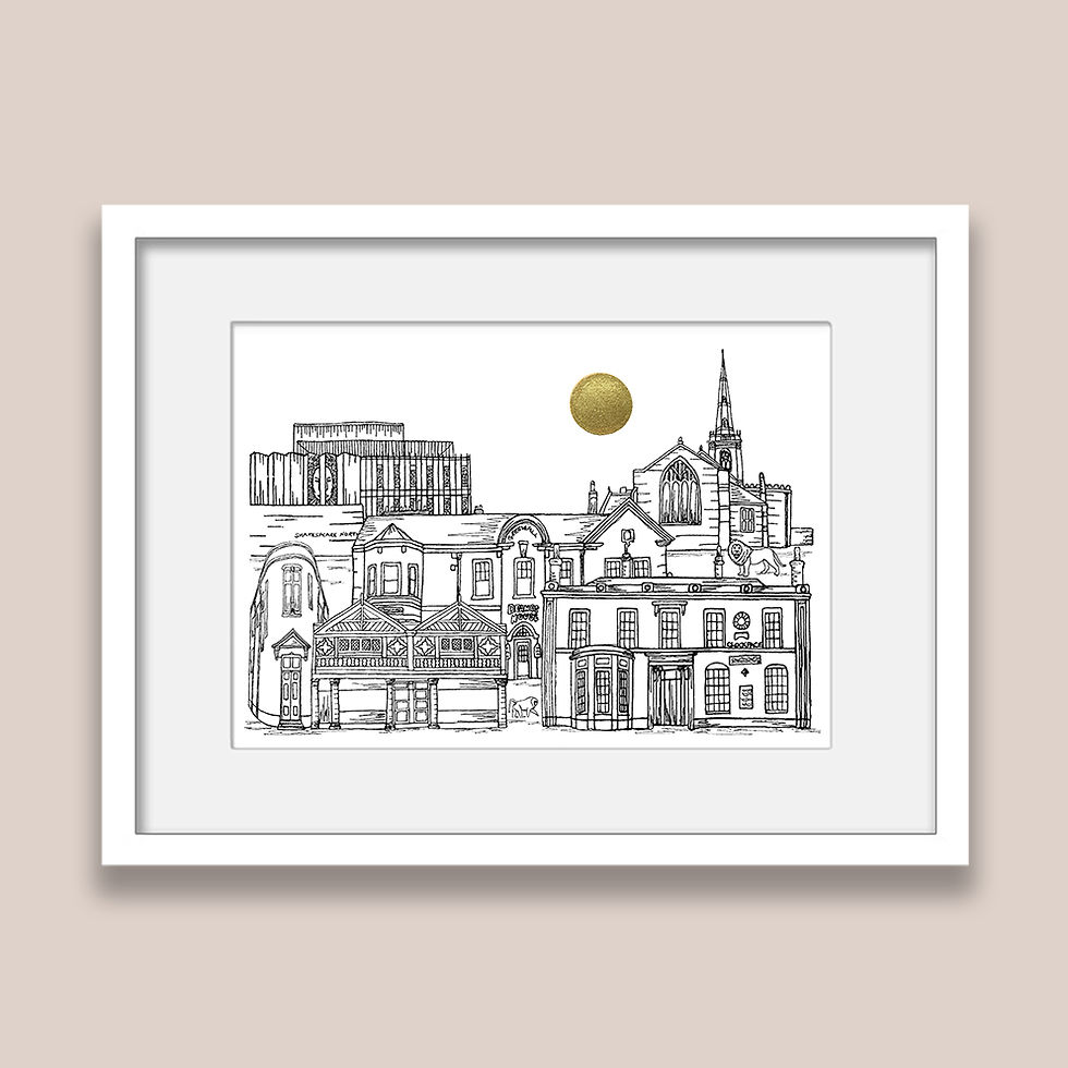Thumbnail: Prescot wall art print, Gold sun, Black and white textile illustration gift
