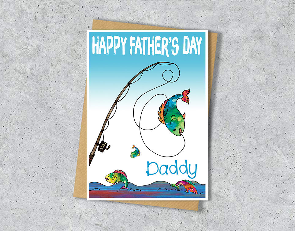 Thumbnail: Personalised Fishing Birthday greeting card, Card for men, Father's day card