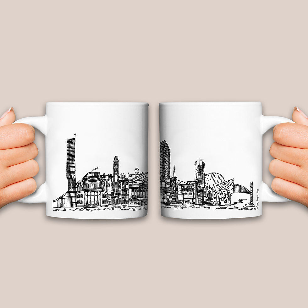 Thumbnail: Manchester skyline ceramic mug, Personalised University gift, Housewarming gift