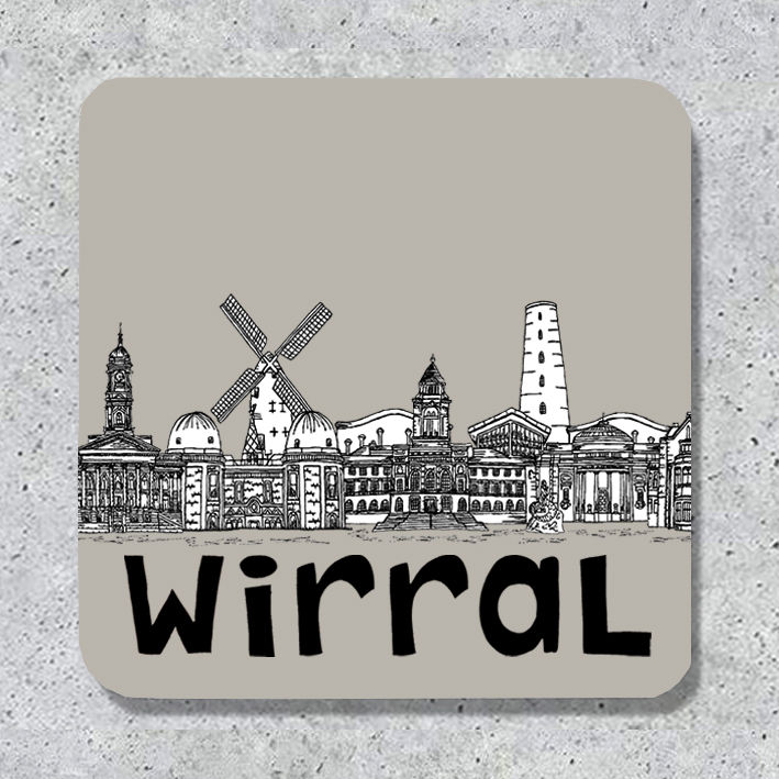 Thumbnail: Wirral skyline coaster, Keepsake, Memento, housewarming gift, Souvenir.