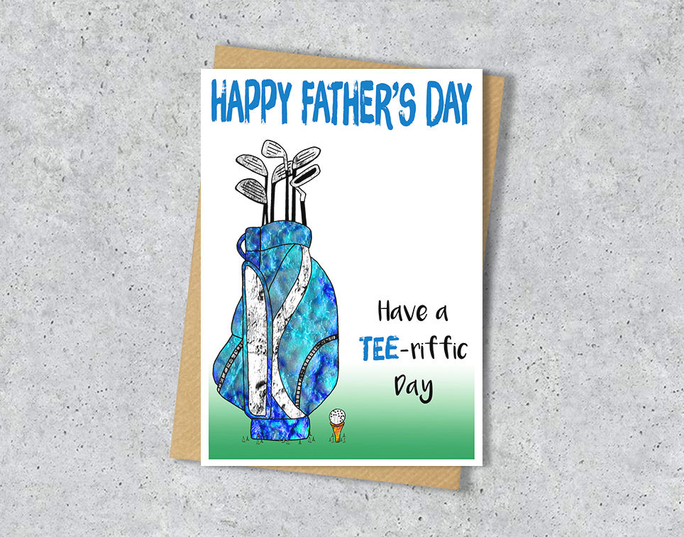 Thumbnail: Personalised Golf birthday greeting card, fathers day card for men