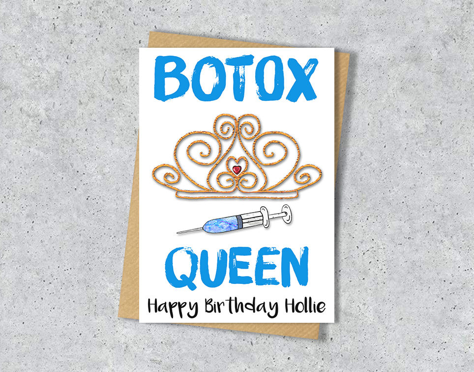 Thumbnail: Personalised Botox Queen Birthday card, Cosmetic Procedure, Best Friend Card.