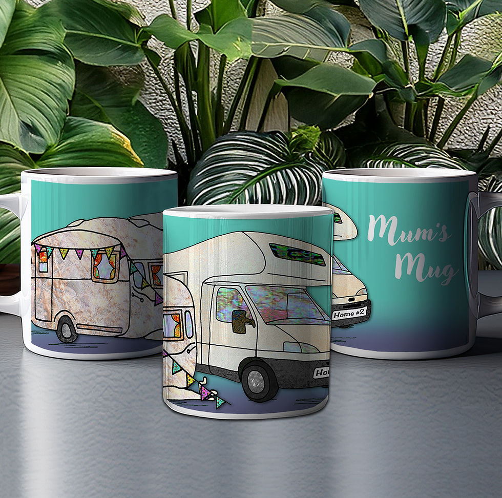 Thumbnail: Personalised Retro Camper Mug, Gift for Mum, Holiday Mug, Campervan gift Nan