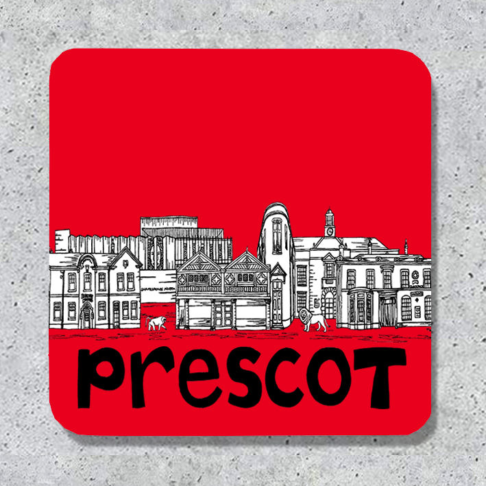Thumbnail: Prescot skyline coaster, Keepsake, Memento, Housewarming gift, Souvenir.